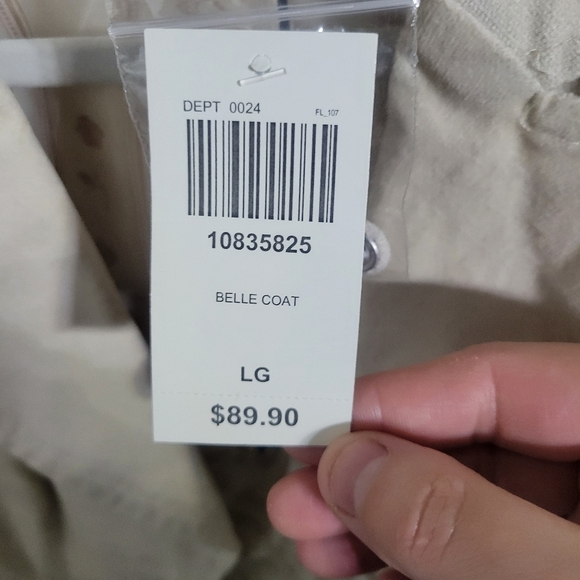 Cream Long Coat with Embroidered Details - Picture 15 of 16